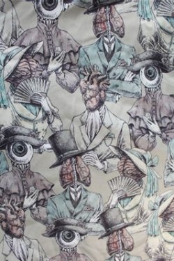 画像3: DXMOUVE / 臓器の観客柄 切替長袖シャツ  カーキ S-25-11-05-007-PU-BL-HR-ZS