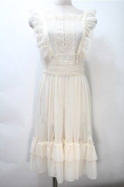 画像1: axes femme kawaii / ドットチュールエプロン  オフ S-25-11-05-016-AX-OP-AS-ZS