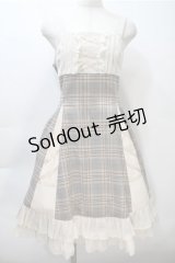 嬰梵塔.Infanta / チェック切替ジャンパースカート  オフｘベージュ S-25-11-05-018-LO-OP-HR-ZS