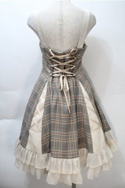 画像2: 嬰梵塔.Infanta / チェック切替ジャンパースカート  オフｘベージュ S-25-11-05-018-LO-OP-HR-ZS