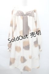 中国ロリータ / 三毛猫ワンピース  ブラウン S-25-11-05-021-LO-OP-HR-ZS