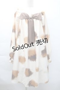 中国ロリータ / 三毛猫ワンピース  ブラウン S-25-11-05-021-LO-OP-HR-ZS