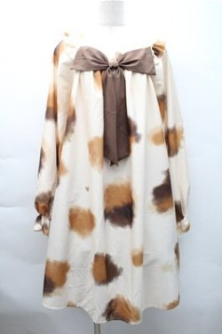 画像1: 中国ロリータ / 三毛猫ワンピース  ブラウン S-25-11-05-021-LO-OP-HR-ZS