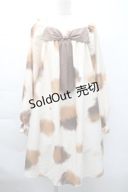 画像1: 中国ロリータ / 三毛猫ワンピース  ブラウン S-25-11-05-021-LO-OP-HR-ZS