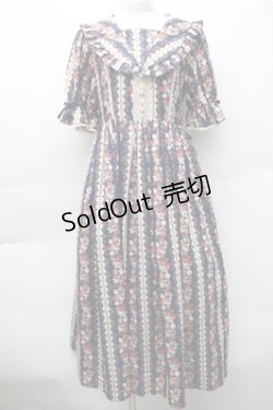 画像1: axes femme kawaii / ローズベリーガーデンワンピース  紺 S-25-11-05-024-AX-OP-AS-ZS