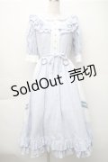中国ロリータ / バイカラーワンピース  サックスｘ白 S-25-11-05-027-LO-OP-HR-ZS