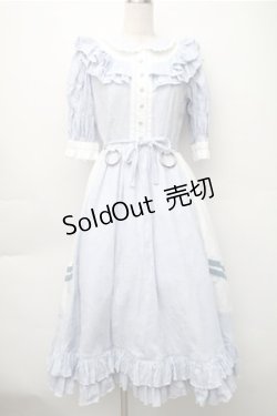 画像1: 中国ロリータ / バイカラーワンピース  サックスｘ白 S-25-11-05-027-LO-OP-HR-ZS