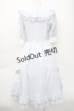 画像2: 中国ロリータ / バイカラーワンピース  サックスｘ白 S-25-11-05-027-LO-OP-HR-ZS