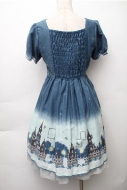 画像2: axes femme / グラデーションお城柄ワンピース  ブルー S-25-11-05-030-AX-OP-HR-ZS