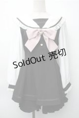 LIZ LISA / セーラーカラーセットアップ  黒ｘ白 S-25-11-05-033-LO-OP-HR-ZS