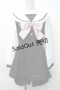 LIZ LISA / セーラーカラーセットアップ  黒ｘ白 S-25-11-05-033-LO-OP-HR-ZS