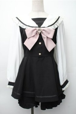 画像1: LIZ LISA / セーラーカラーセットアップ  黒ｘ白 S-25-11-05-033-LO-OP-HR-ZS