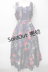 axes femme / シーズナルフルーツ柄ジャンパースカート  紫 S-25-11-05-035-AX-OP-HR-ZS