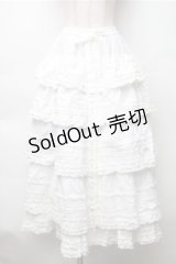 PINK HOUSE / ローンフリルティアードスカート  白 S-25-11-05-038-LO-SK-AS-ZS