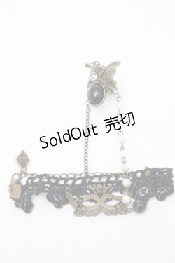 画像1: metamorphose / フィンガーブレスレット  ゴールドｘ黒 S-25-11-06-001-ME-AC-AS-ZS