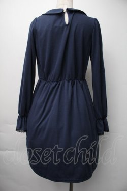 画像2: axes femme / /デコルテレース切替ワンピース  紺 S-25-11-06-040-AX-TO-HR-ZS