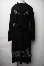 画像1: axes femme / 刺繍入りレイヤード風ニットワンピース  黒 S-25-11-06-042-AX-OP-HR-ZT597 (1)