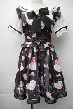 画像1: LIZ LISA / Salon de Fraise柄ワンピース  黒 S-25-11-06-043-LO-OP-HR-ZS