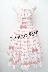 metamorphose / Strawberry harvest フリルジャンパースカート  ピンク S-25-11-06-050-ME-OP-HR-ZS