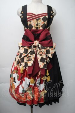 画像1: metamorphose / 百花繚乱〜まほろばの舞〜サイドプリーツジャンパースカート 1 黒 S-25-11-06-052-ME-OP-HR-ZS