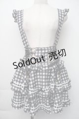 LIZ LISA / はしごリボンギンガムティアードスカパン  黒ｘ白 S-25-11-06-054-LO-PA-HR-ZS