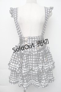 LIZ LISA / はしごリボンギンガムティアードスカパン  黒ｘ白 S-25-11-06-054-LO-PA-HR-ZS