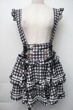 画像1: LIZ LISA / はしごリボンギンガムティアードスカパン  黒ｘ白 S-25-11-06-054-LO-PA-HR-ZS