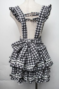 画像2: LIZ LISA / はしごリボンギンガムティアードスカパン  黒ｘ白 S-25-11-06-054-LO-PA-HR-ZS