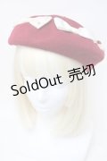 Emily Temple cute / リボンサークルベレー  赤 S-25-11-06-009-ET-ZA-HR-ZS