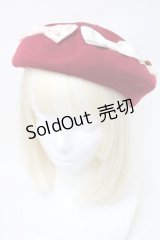 Emily Temple cute / リボンサークルベレー  赤 S-25-11-06-009-ET-ZA-HR-ZS