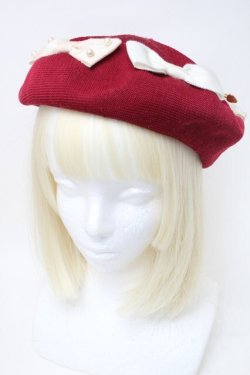 画像1: Emily Temple cute / リボンサークルベレー  赤 S-25-11-06-009-ET-ZA-HR-ZS