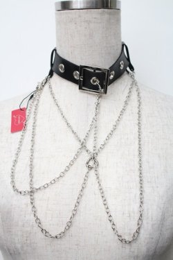 画像1: Jamieエーエヌケー / チェーンチョーカー  黒ｘシルバー S-25-11-06-015-LO-ZA-HR-ZS