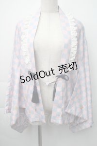Cute.Q / 着物袖ボレロ  ピンクｘサックス S-25-11-06-019-EL-BL-HR-ZS