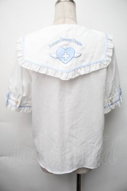 画像2: Amavel / Lovely Medical Angelブラウス  白ｘサックス S-25-11-06-021-CA-BL-HR-ZS