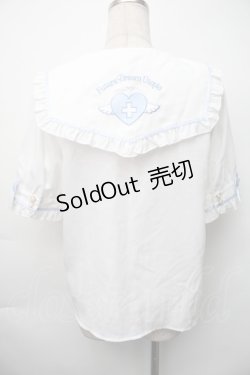 画像2: Amavel / Lovely Medical Angelブラウス  白ｘサックス S-25-11-06-021-CA-BL-HR-ZS