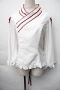 metamorphose / 着物合わせ風ブラウス 1 白ｘワイン S-25-11-06-024-ME-BL-HR-ZS