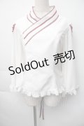 metamorphose / 着物合わせ風ブラウス 1 白ｘワイン S-25-11-06-024-ME-BL-HR-ZS
