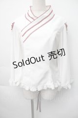metamorphose / 着物合わせ風ブラウス 1 白ｘワイン S-25-11-06-024-ME-BL-HR-ZS