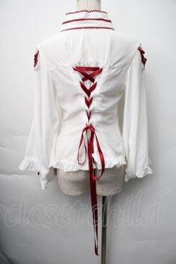 画像2: metamorphose / 着物合わせ風ブラウス 1 白ｘワイン S-25-11-06-024-ME-BL-HR-ZS