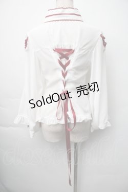 画像2: metamorphose / 着物合わせ風ブラウス 1 白ｘワイン S-25-11-06-024-ME-BL-HR-ZS