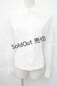 Innocent World / クラシカルリボンブラウス  白 S-25-11-06-025-IW-BL-HR-ZS
