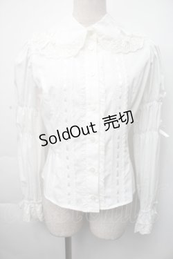 画像1: Innocent World / クラシカルリボンブラウス  白 S-25-11-06-025-IW-BL-HR-ZS