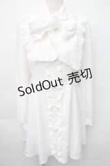 Ank Rouge / ぽんぽん&リボンワンピース  白 S-25-11-06-026-CA-OP-HR-ZS