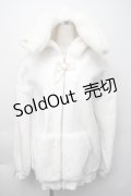Secret Honey / 裏起毛ファーうさ耳パーカー  白 S-25-11-06-027-CA-CO-HR-ZS