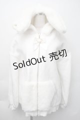 Secret Honey / 裏起毛ファーうさ耳パーカー  白 S-25-11-06-027-CA-CO-HR-ZS