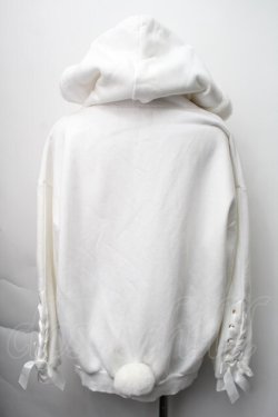画像2: Secret Honey / 裏起毛ファーうさ耳パーカー  白 S-25-11-06-027-CA-CO-HR-ZS