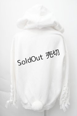 画像2: Secret Honey / 裏起毛ファーうさ耳パーカー  白 S-25-11-06-027-CA-CO-HR-ZS