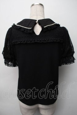 画像2: LIZ LISA / ダブルリボンパフスリーブリブカットトップス 0 黒 S-25-11-06-029-LO-TO-HR-ZS