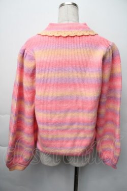 画像1: Candy Stripper / FRILL COLLAR ニットカーディガン 2 ピンク S-25-11-06-035-PU-TS-HR-ZS