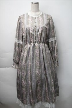 画像1: axes femme / ローズレユール柄ワンピース  ベージュ S-25-11-07-035-AX-OP-HR-ZS